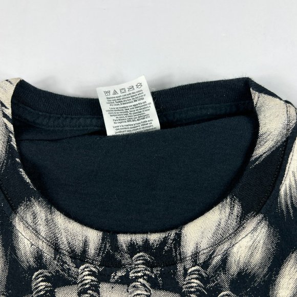 Y2K Native Indigenous Ghost Extra Large Black White Mega Print Short Sleeve Tee - Picture 5 of 12